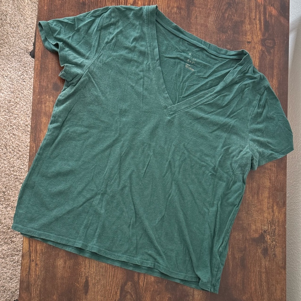 Green V-Neck